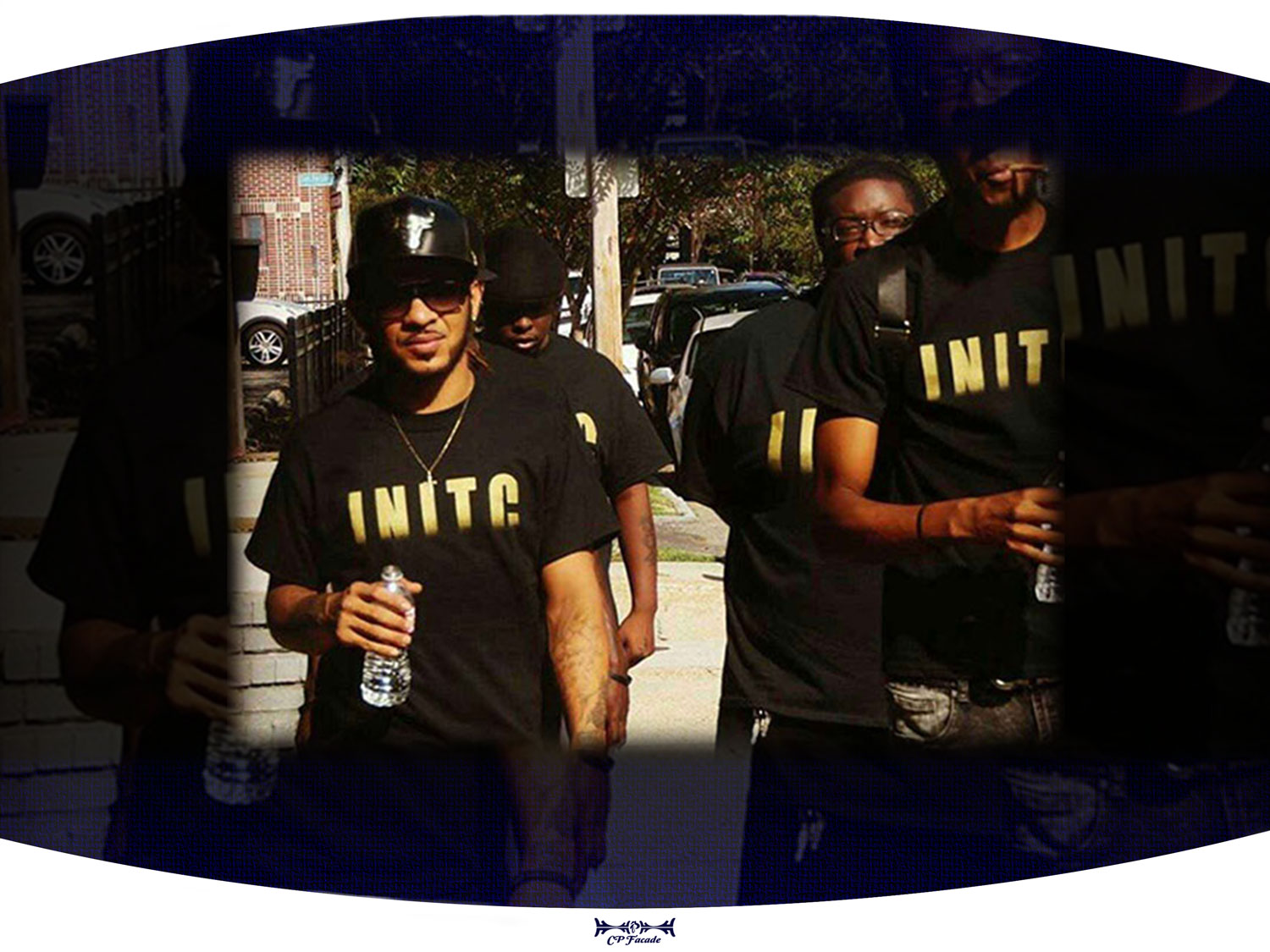 Custom screenprinted black INITC t-shirt